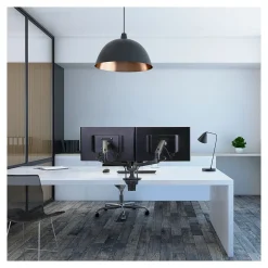 Ergotron LX Adjustable Dual Side-by-Side Mounting Arm, 27" Screen Support, Matte Black (45245224)* Monitor Mounts & Stands