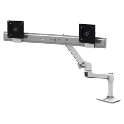 Ergotron LX Adjustable Dual Direct Arm Desk Mount, 25" Screen Support, White (45-489-216)* Ergonomic Monitor & Laptop Stands