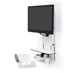 Ergotron StyleView Sit-Stand Adjustable Single Arm Vertical Lift, Patient Room Mount, 24" Screen Support, White (61-080-062)* Monitor Mounts & Stands