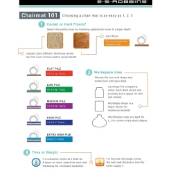 New EverLife Carpet Chair Mat with Lip, 45