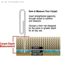 Best Natural Origins Carpet Chair Mat with Lip, 45