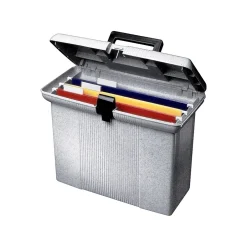 Pendaflex Esselte Portfile Plastic File Box w/ Hinged Lid, Letter Size, Granite (ESS41737) Discount