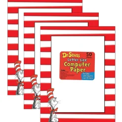 Sale Dr. Seuss The Cat in the Hat Computer Paper, 50 Sheets Per Pack, 3 Packs (EU-812110-3) Classroom Paper