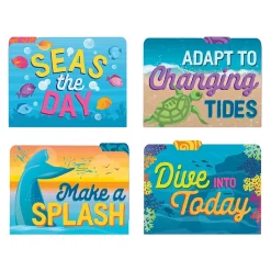 Eureka Seas the Day File Folder, 1-Tab, Letter/Legal Size, Multicolored, 4/Pack, 6 Packs/Bundle (EU-866455-6) Sale