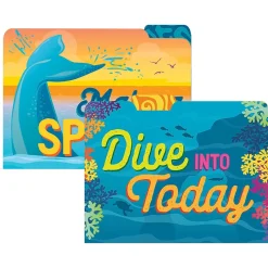 Eureka Seas the Day File Folder, 1-Tab, Letter/Legal Size, Multicolored, 4/Pack, 6 Packs/Bundle (EU-866455-6) Sale