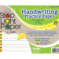 Outlet Stop Light Paper, 8.5" x 11" Practice Writing Paper, 100 Sheets/Pack, 3 Packs (EU-805107-3) Classroom Paper