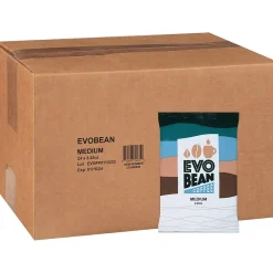 Coffee<Evo Bean Ground Coffee, Frac Pack, Medium Roast, 2.25 Oz., 24/Carton (68800)