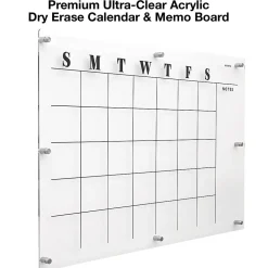 Clearance Excello Global Products Acrylic Dry Erase Board with Custom Printed Calendar, 30