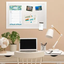 Outlet Excello Global Products Cork Bulletin Board, White Frame, 3' x 2' (EGP-HD-0519) Bulletin