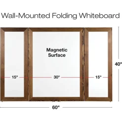 Hot Double Sided Magnetic Steel Dry-Erase Whiteboard, Wood Frame, 5' x 3' (EGP-HD-0530-BN) Dry Erase