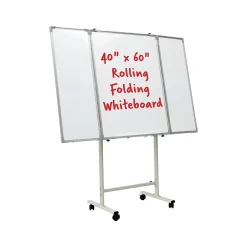 Best Magnetic Mobile Folding Dry-Erase Whiteboard, 40" x 30" (EGP-HD-0482-RW) Dry Erase