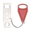 Excello Global Products Metal Portable Door Lock, Silver/Red (SPLS-TRVL-0003)