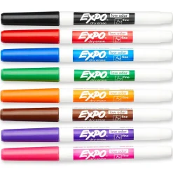 Expo Dry Erase Marker, Fine Tip, Assorted, 8/Pack (86601) Clearance