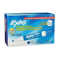 Expo Dry Erase Markers, Bullet Tip, Blue, 12/Pack (82003) Hot
