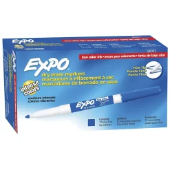 Expo Dry Erase Markers, Fine Tip, , 12/Pack (86003) Blue Outlet