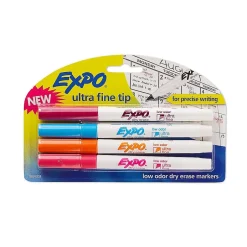 Expo Dry Erase Markers, Ultra Fine Tip, Assorted, 4/Pack (1884308) Assorted Brights Hot