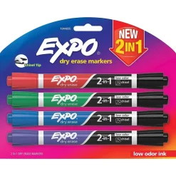 Expo 2-in-1 Dry Erase Markers, Chisel Tip, Assorted, 4/Pk (1944655) Best