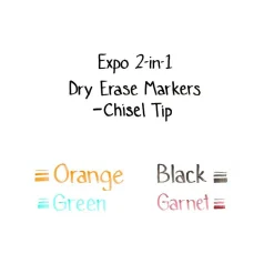 Expo 2-in-1 Dry Erase Markers, Chisel Tip, Assorted, 4/Pk (1944655) Best