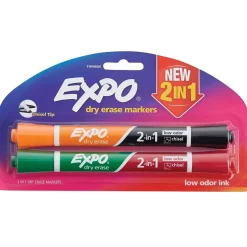 Expo 2-in-1 Dry Erase Markers, Chisel Tip, Assorted, 2/Pack (1944654) Clearance