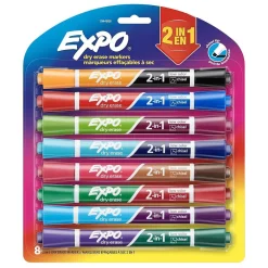 Expo 2-in-1 Tank Dry Erase Markers, Chisel Tip, Assorted, 8/Pack (1944658) Hot