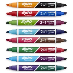 Expo 2-in-1 Tank Dry Erase Markers, Chisel Tip, Assorted, 8/Pack (1944658) Hot