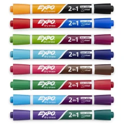 Expo 2-in-1 Tank Dry Erase Markers, Chisel Tip, Assorted, 8/Pack (1944658) Hot