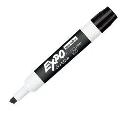 Expo ® Low Odor Dry Erase Markers, Chisel Tip, Black, Pack of 12 (SAN80001-12) Clearance