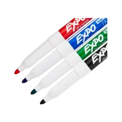 Expo Low Odor Dry Erase Markers, Fine Tip, Assorted, 4/Pack (86674) Assorted Colors Clearance
