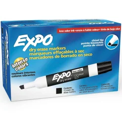 Expo Low Odor Tank Dry Erase Marker, Chisel Tip, , 12/Pack (80001) Black