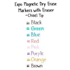 Expo Magnetic Dry Erase Markers, Chisel Tip, Assorted, 8/Pack (1944741) Clearance