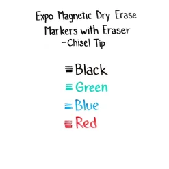 Expo Magnetic Dry Erase Markers, Chisel Tip, Assorted, 4/Pack (1944728)