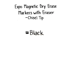 Expo Magnetic Dry Erase Markers, Chisel Tip, Black, 4/Pack (1944729) New