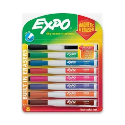 Expo Magnetic Tank Dry Erase Marker, Fine Tip, Assorted, 8/Pack (1944748)