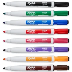 Expo Magnetic Tank Dry Erase Marker, Fine Tip, Assorted, 8/Pack (1944748)