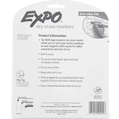Expo Magnetic Tank Dry Erase Marker, Fine Tip, Assorted, 8/Pack (1944748)