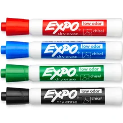 Expo Tank Dry Erase Marker, Chisel Tip, Assorted, 4/Pack (80174) Best
