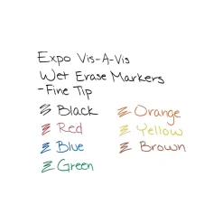 Expo Vis-a-Vis Wet Erase Markers, Fine Point, Assorted, 4/Pack (16074/2134341)