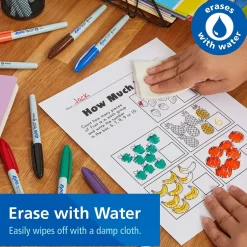 Expo Vis-a-Vis Wet Erase Markers, Fine Point, Assorted, 8/Pack (16078)