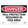 Social Distance Signage<National Marker Fall Protection Required In This Area, 7X10, .040 Aluminum, Danger Sign