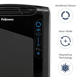 Air Purifiers<Fellowes AeraMax,True HEPA Console Air Purifier, Black (9286201/AEAAMAX)