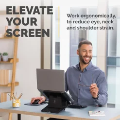 Fellowes Breyta Collection 9.25" x 10.55" Adjustable Plastic Laptop Stands, (100098500)