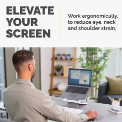 Fellowes Breyta Collection 9.25" x 10.55" Adjustable Plastic Laptop Stands, (100098501)