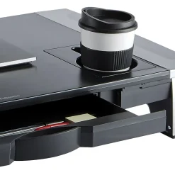 Fellowes Office Suites Premium Monitor Riser, Monitors up to 80 lbs.,Black/Silver (8031001)* Monitor Mounts & Stands