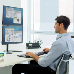 Fellowes Professional Series Freestanding Dual Stacking Monitor Arm, Up to 32