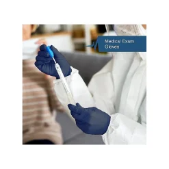 FifthPulse Powder Free Nitrile Gloves, Latex Free, Medium, Navy Blue, 50/Box (FMN100179)