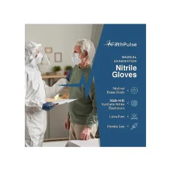 FifthPulse Powder Free Nitrile Gloves, Latex Free, Medium, Navy Blue, 50/Box (FMN100179)