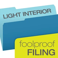 Pendaflex File Folders, Recycled, 2-Tone , Legal Size, Top Tab, 1/3 Cut, 100/Box Blue Outlet