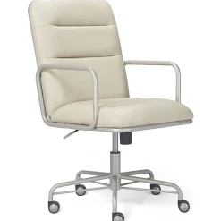 Sale Franklin Bonded Leather Computer and Desk Chair, Ivory White (CHR10060C) Office Chairs