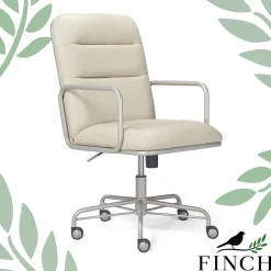 Sale Franklin Bonded Leather Computer and Desk Chair, Ivory White (CHR10060C) Office Chairs