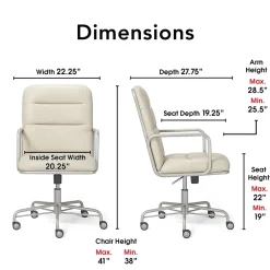 Sale Franklin Bonded Leather Computer and Desk Chair, Ivory White (CHR10060C) Office Chairs